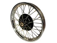 Rad, Felge für M72, CJ Radelli chrom, Nabe schwarz.