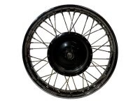 Rad, Felge für M72, CJ Radelli chrom, Nabe schwarz.