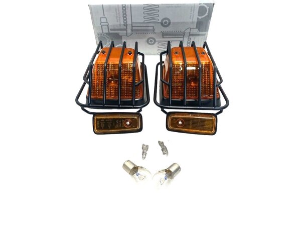Blinker orange Satz mit Schutzgitter Mercedes Benz G-Klasse W460 W461 W463 Puch Wolf