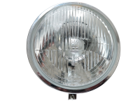 Scheinwerfer schwarz mit Chromring Ural, Dnepr H4 Reflektor