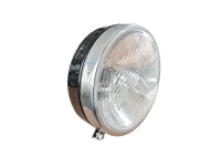 Scheinwerfer schwarz mit Chromring Ural, Dnepr H4 Reflektor