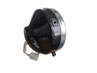 Scheinwerfer schwarz mit Chromring Ural, Dnepr H4 Reflektor