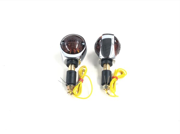 SHIN YO Lenkerblinker OCHSENAUGE Chrom/schwarz.