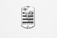 Typenschild Dnepr MT16. Spanisch.